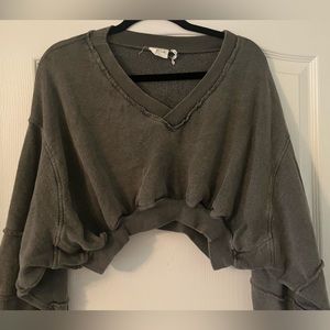 Soft Cropped Ashy Gray Urban Outfitters Sweater/Sweatshirt